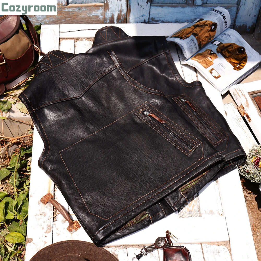 CDJ-9 Super! Read Description! Asian Size High Quality 45% Wool Lining Genuine Goat Leather Vest Stylish Waistcoat
CDJ-9 Super! Read Description! Asian Size High Quality 45% Wool Lining Genuine Goat Leather Vest Stylish Waistcoat