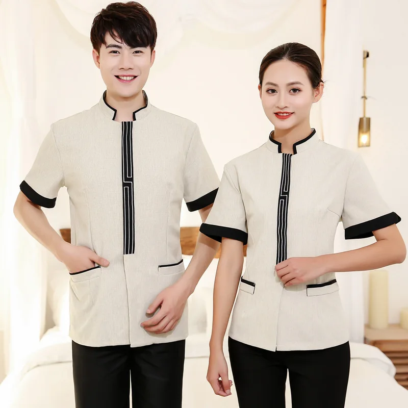 High-end Cleaning Service Uniform Short Sleeve Men Women Hotel Club Room Waiter Workwear Property Cleaning Uniform
High-end Cleaning Service Uniform Short Sleeve Men Women Hotel Club Room Waiter Workwear Property Cleaning Uniform