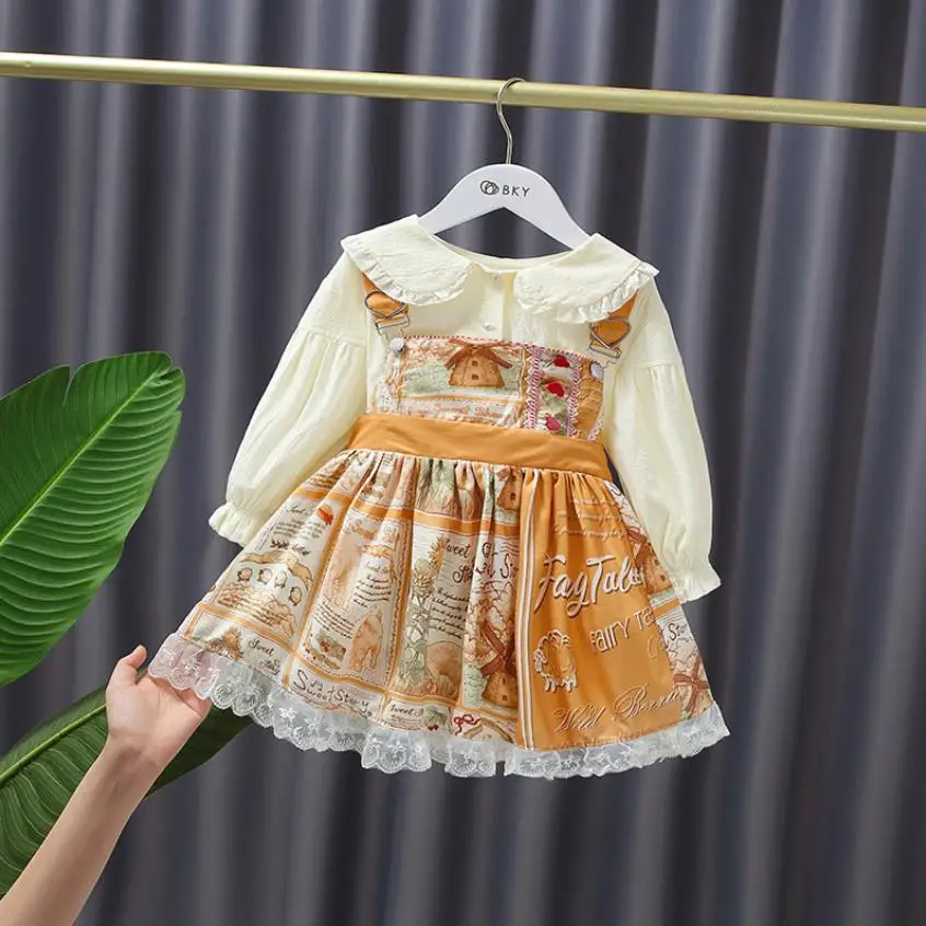 2PCS Autumn New Spanish Vintage Lolita Princess Ball Gown Lace Bow Print Design Birthday Party Easter Dresses For Girls L1322
2PCS Autumn New Spanish Vintage Lolita Princess Ball Gown Lace Bow Print Design Birthday Party Easter Dresses For Girls L1322