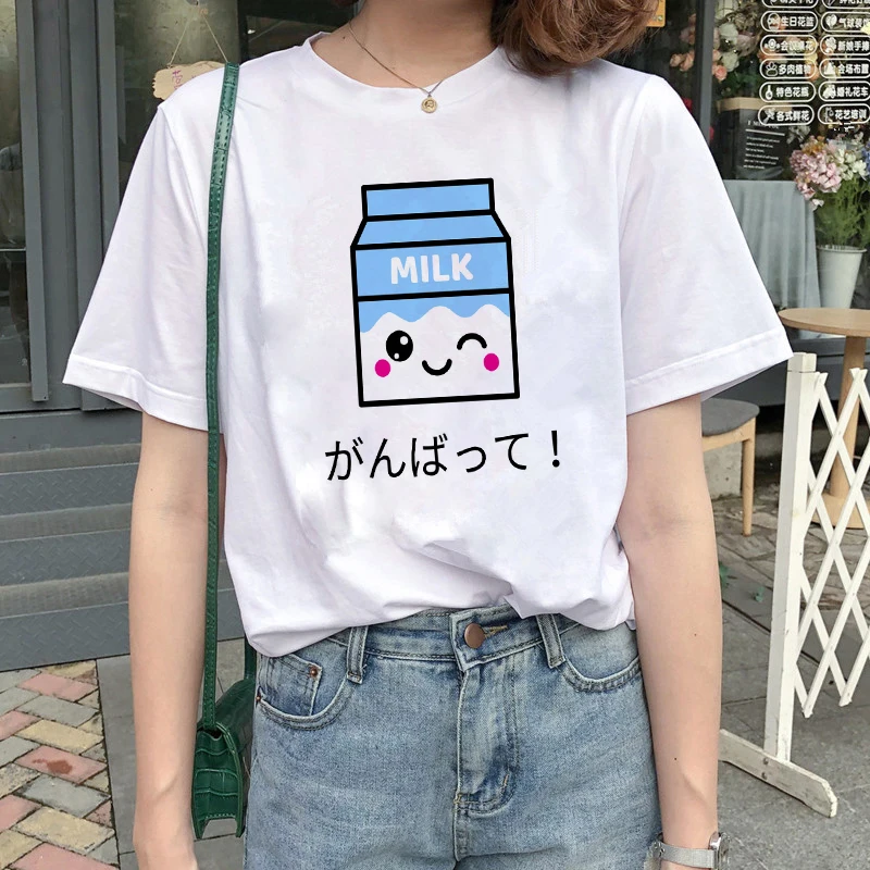 Kawaii женская футболка с мультяшным молочным принтом, Забавный Топ, женская футболка Ulzzang Harajuku, эстетичная повседневная женская футболка с круглым вырезом, одежда
Kawaii женская футболка с мультяшным молочным принтом, Забавный Топ, женская футболка Ulzzang Harajuku, эстетичная повседневная женская футболка с круглым вырезом, одежда