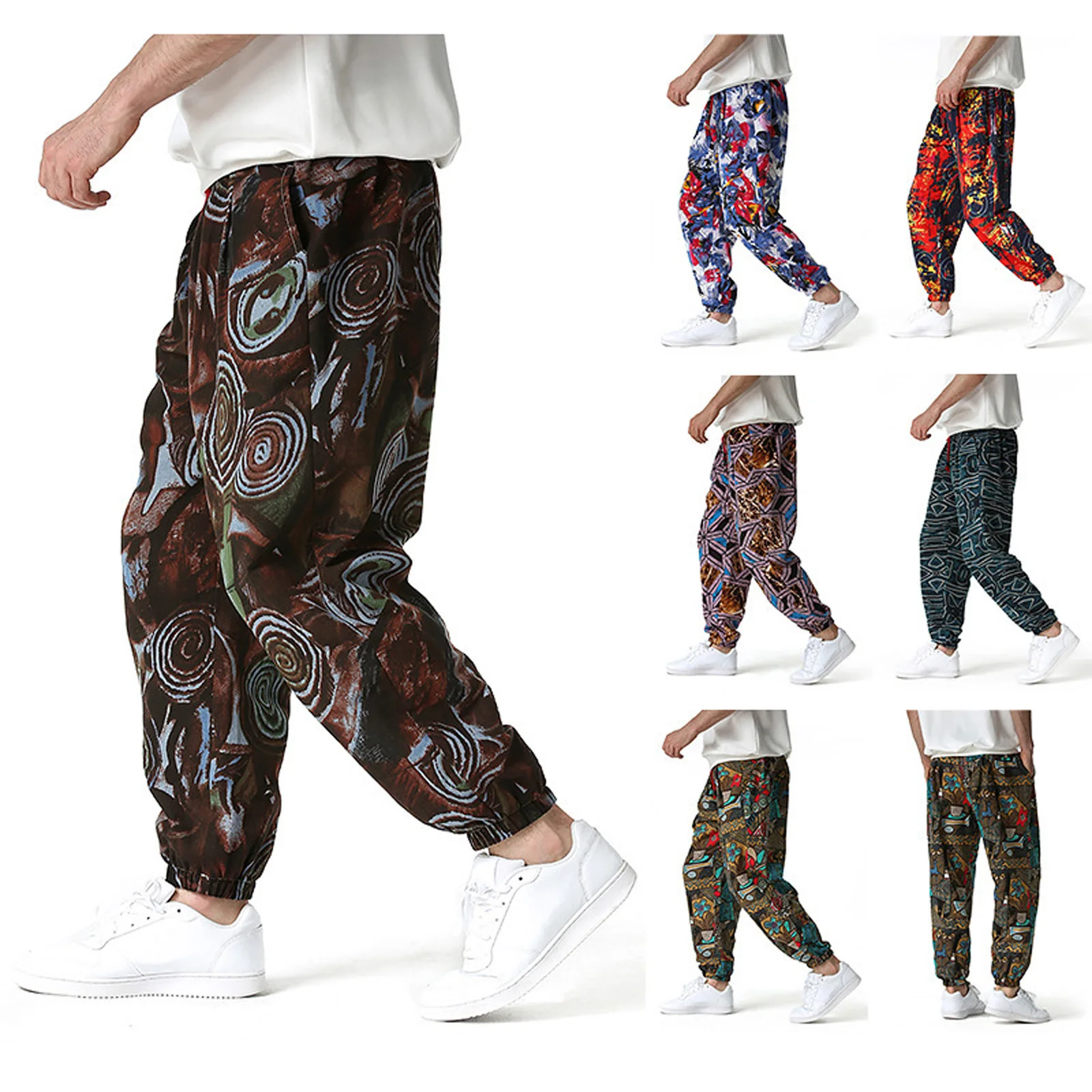 Men Vintage Printed Bloomers, Adults Loose Mid-rise Drawstring Pants with Side Pockets
Men Vintage Printed Bloomers, Adults Loose Mid-rise Drawstring Pants with Side Pockets