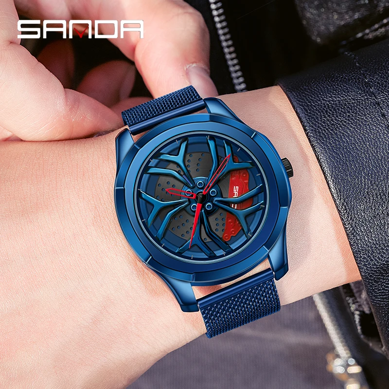 SANDA Men Rim Watch Hub Custom Design Super Car Rim Watch Drop Shipping Waterproof Wheel Watch Real 3D Model Volk Rays Watch
SANDA Men Rim Watch Hub Custom Design Super Car Rim Watch Drop Shipping Waterproof Wheel Watch Real 3D Model Volk Rays Watch
