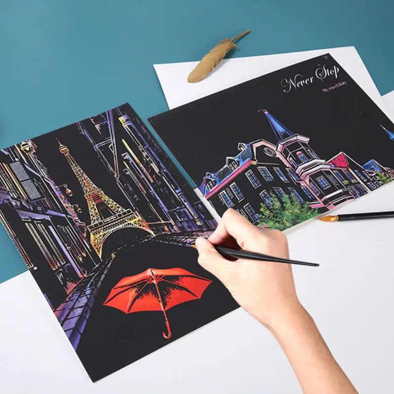 Creative DIY Scratch Scraping Painting Night View Sightseeing Pictures Toys for Children Handmade Educational Toys Gifts
Creative DIY Scratch Scraping Painting Night View Sightseeing Pictures Toys for Children Handmade Educational Toys Gifts