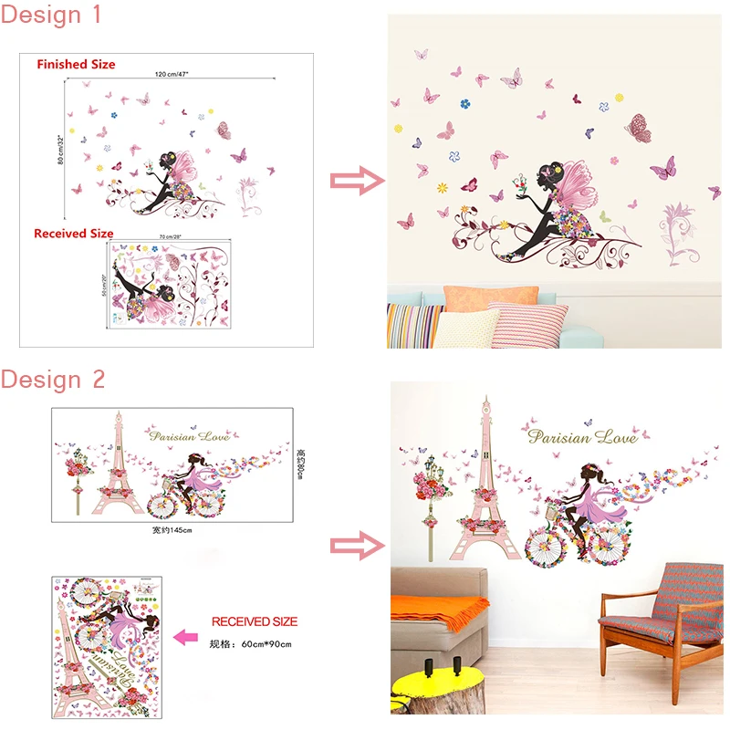 Butterfly Flower Fairy Wall Stickers for Kids Rooms Bedroom Decor Diy Cartoon Wall Decals Mural Art Children's Gift Kawaii
Butterfly Flower Fairy Wall Stickers for Kids Rooms Bedroom Decor Diy Cartoon Wall Decals Mural Art Children's Gift Kawaii