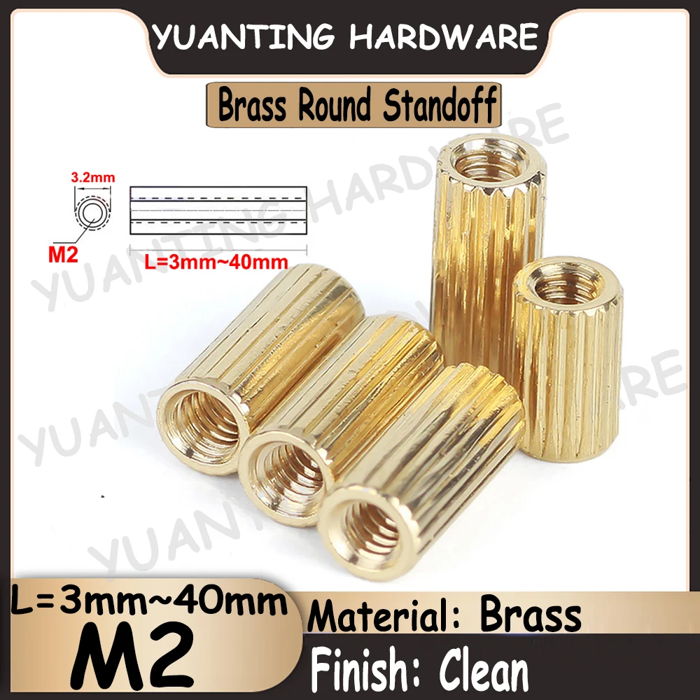 

10Pcs~40Pcs M2x3mm~40mm Female to Female Brass Round Standoff Spacer Motherboard PCB Spacer Threaded Pillars Isolation Column