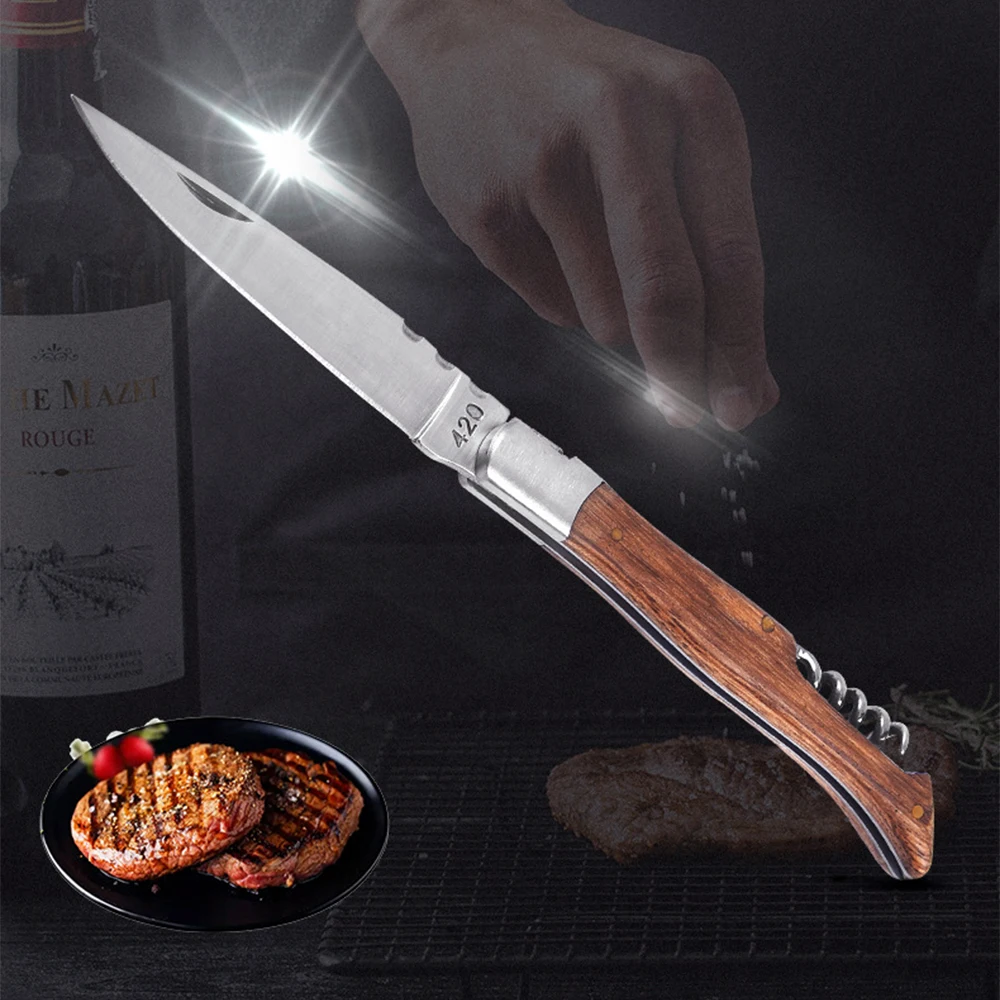 Outdoor Camping Multifunctional Small Table Knife with Wooden Handle Fruit Knife Household Stainless Steel Folding Knife
Outdoor Camping Multifunctional Small Table Knife with Wooden Handle Fruit Knife Household Stainless Steel Folding Knife