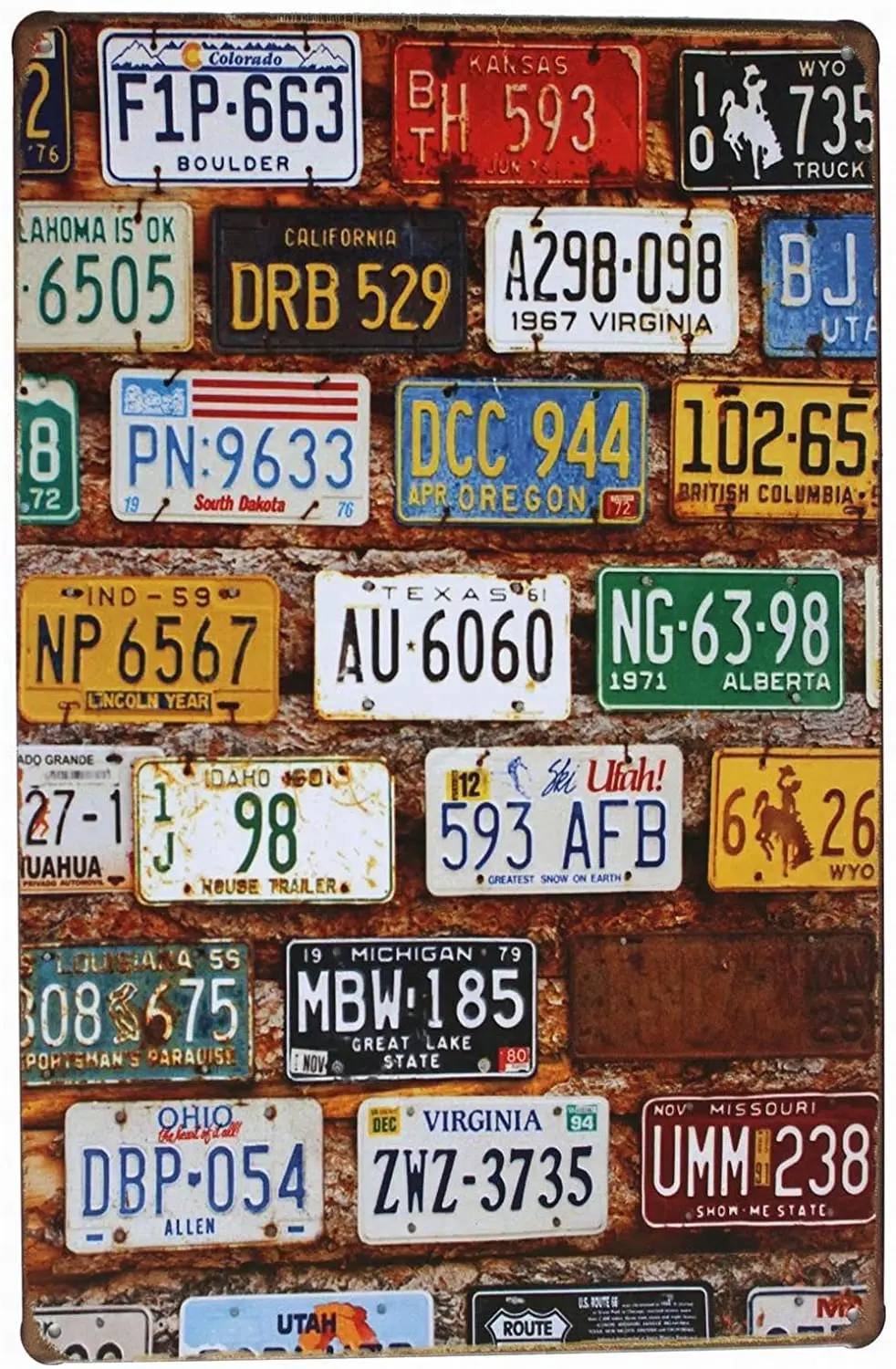 Tin Sign Metal Signs Vintage Retro 8x12 Many Car Licenses Plate Home Bar Wall Decor Personalized
Tin Sign Metal Signs Vintage Retro 8x12 Many Car Licenses Plate Home Bar Wall Decor Personalized