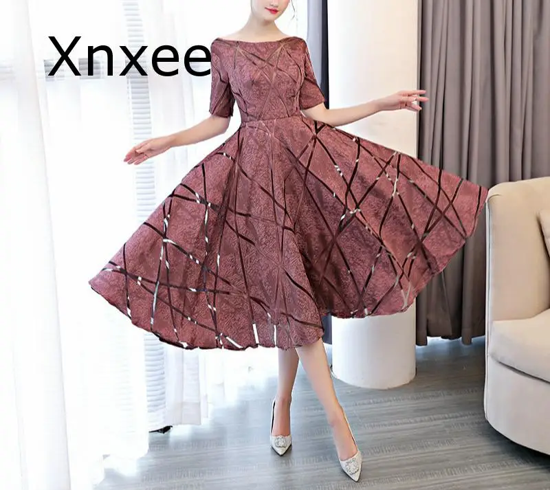 Xnxee Luxury O-Neck Half Sleeve Embroidery Zipper Dresses A-line Tea Length Formal Dress Vestido de novia
Xnxee Luxury O-Neck Half Sleeve Embroidery Zipper Dresses A-line Tea Length Formal Dress Vestido de novia