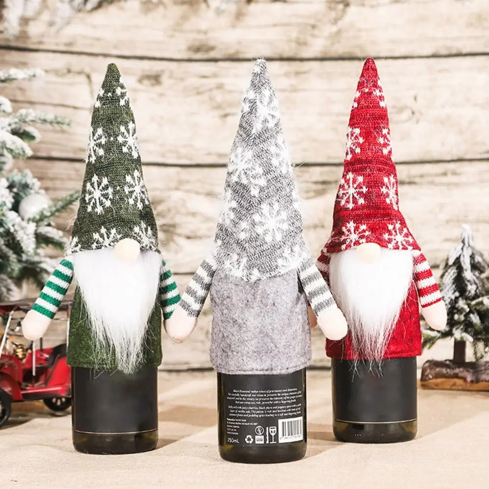 Christmas Wine Bottle Cover Eye-catching Soft Non Woven Wine Bottle Knit Hat Festive Ambience Xmas Party Wine Bottle Decoration
Christmas Wine Bottle Cover Eye-catching Soft Non Woven Wine Bottle Knit Hat Festive Ambience Xmas Party Wine Bottle Decoration