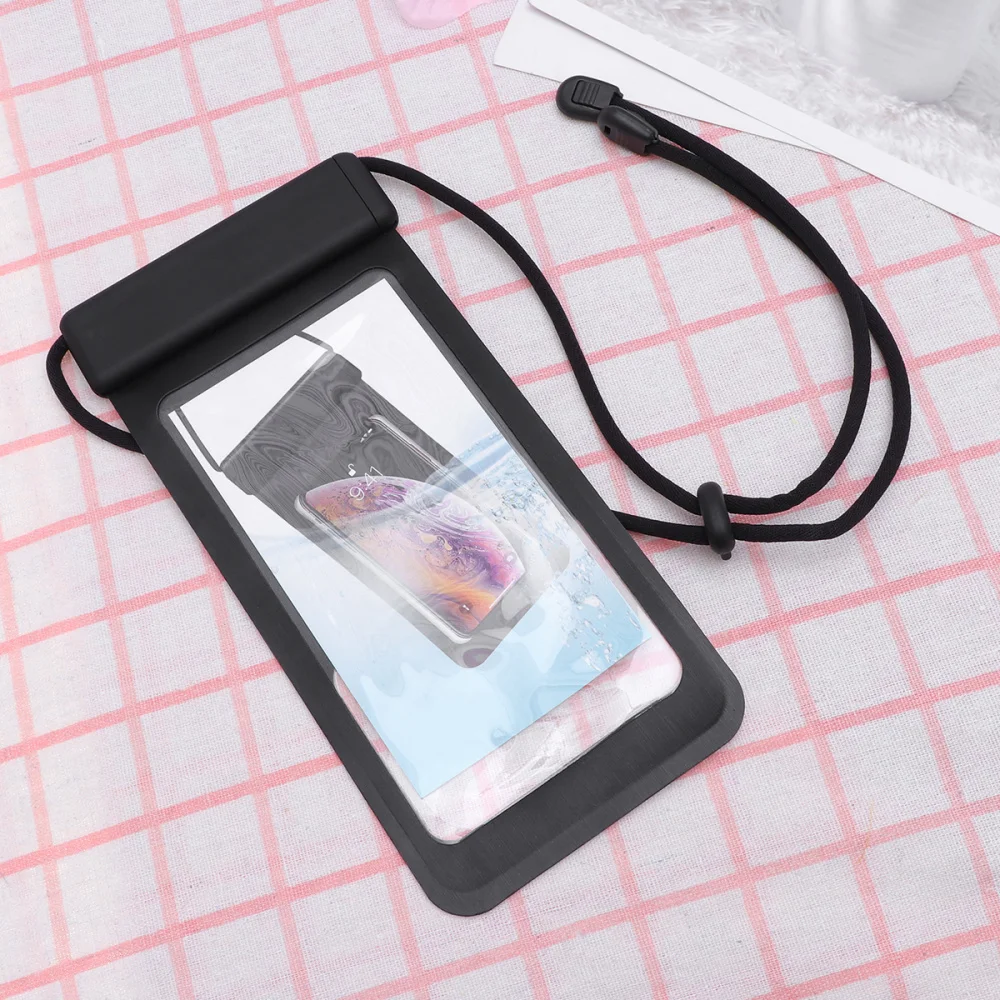 Transparent TPU Pouch Touch Sensitive Mobile Phone Waterproof Bag for Diving Swimming Hot Spring Water Sports(Black)
Transparent TPU Pouch Touch Sensitive Mobile Phone Waterproof Bag for Diving Swimming Hot Spring Water Sports(Black)