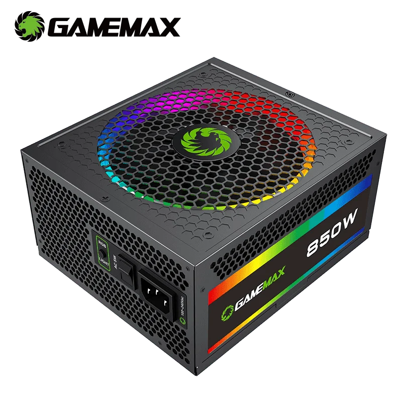 GameMax 850W RGB Power Supply Fully Modular 80 Plus Gold PSU PFC Silent Fan ATX Computer SATA ARGB LED 24pin 12V PC Power Supply
GameMax 850W RGB Power Supply Fully Modular 80 Plus Gold PSU PFC Silent Fan ATX Computer SATA ARGB LED 24pin 12V PC Power Supply