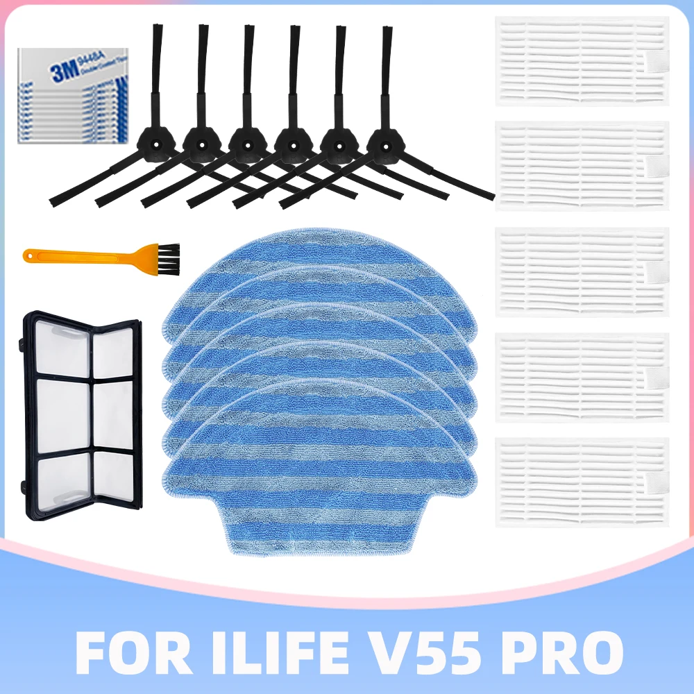For Chuwi ILIFE V55 Pro Robotic Vacuum Cleaner Spare Parts Hepa Filter Mop Cloth Rag Strainer Pre-Filter Side Spin Brush
For Chuwi ILIFE V55 Pro Robotic Vacuum Cleaner Spare Parts Hepa Filter Mop Cloth Rag Strainer Pre-Filter Side Spin Brush