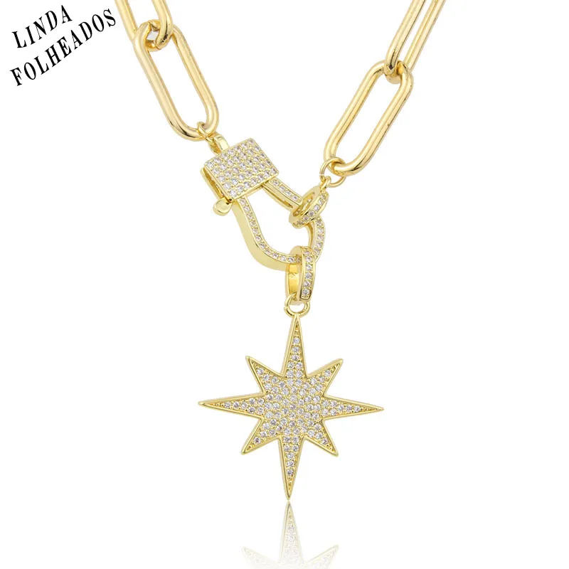 New Design Personalized Thick Chain Gold-plated Crystal Cubic Zirconia Awn Star Pendant Necklace For Men And Women Jewelry Gift
New Design Personalized Thick Chain Gold-plated Crystal Cubic Zirconia Awn Star Pendant Necklace For Men And Women Jewelry Gift