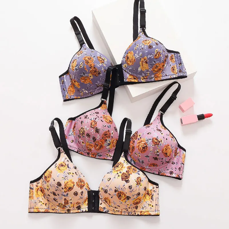 Sexy Push Up Bras Front Closure Floral Brassiere Wireless Bralette Breast Seamless Bras For Women Underwear
Sexy Push Up Bras Front Closure Floral Brassiere Wireless Bralette Breast Seamless Bras For Women Underwear
