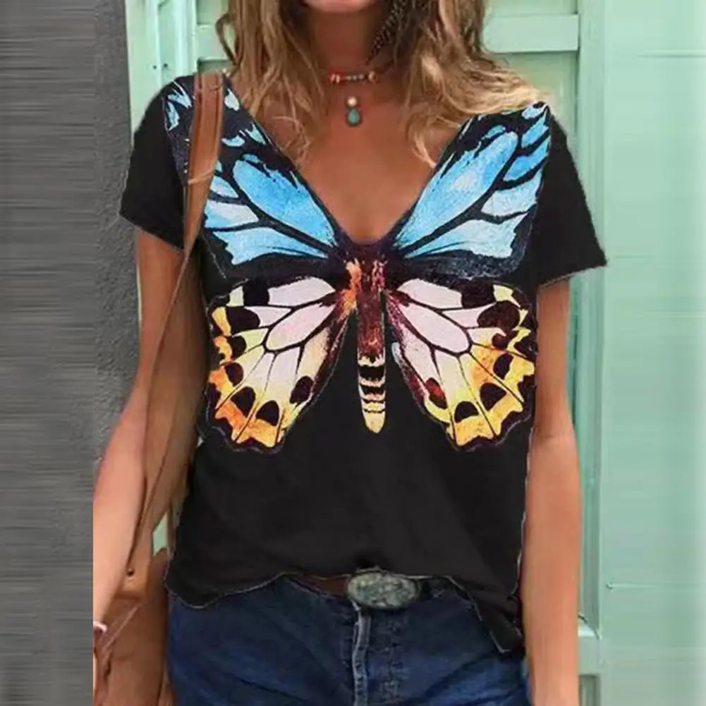 2021 Women Shirt Short Sleeve Funny Butterfly Print Animal Summer Short Sleeve Printed T-Shirts Tops Streetwear
2021 Women Shirt Short Sleeve Funny Butterfly Print Animal Summer Short Sleeve Printed T-Shirts Tops Streetwear