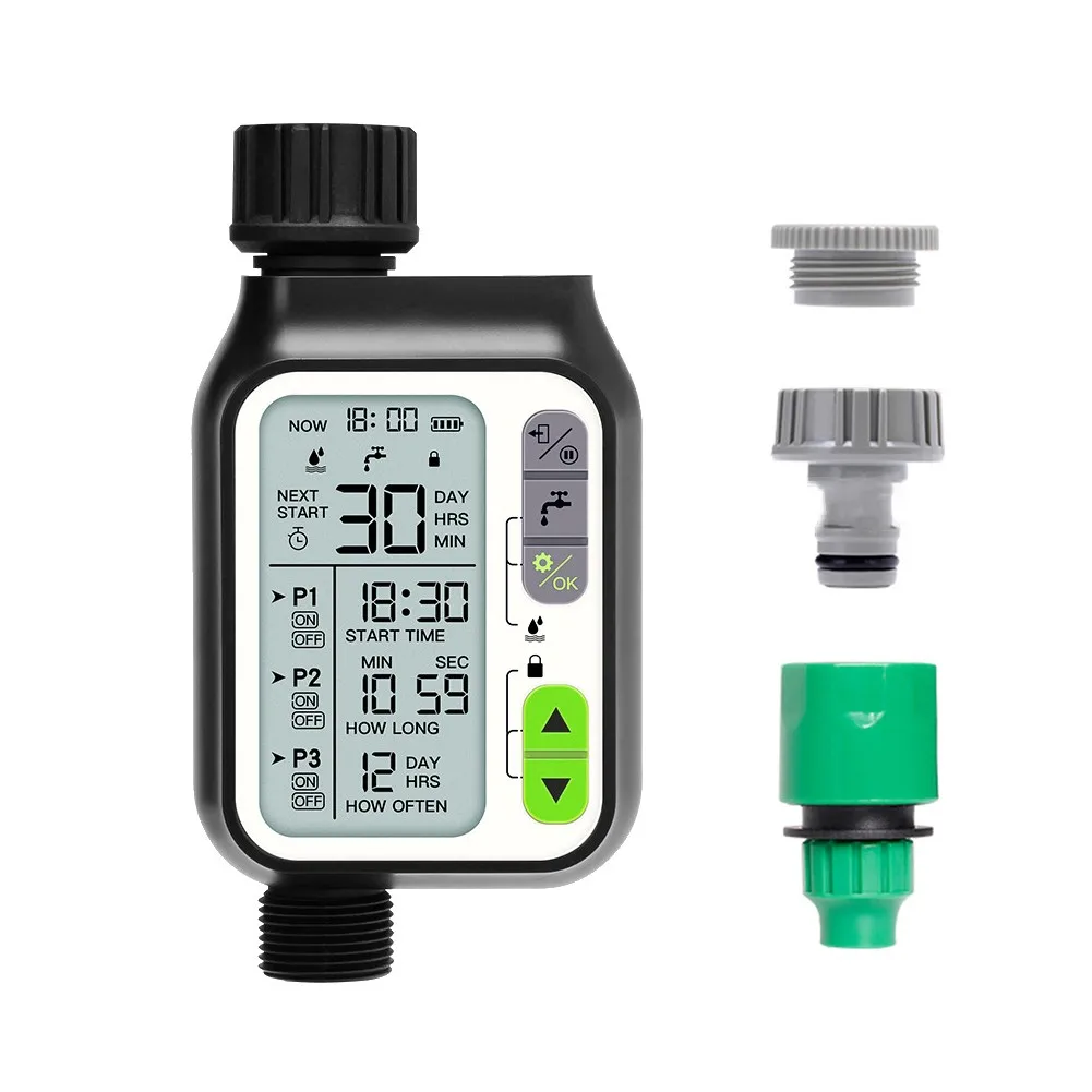 Garden Water Timer Ball Valve Automatic Electronic Rain Sensor LCD Screen Timing Watering Irrigation Controller Timer System
Garden Water Timer Ball Valve Automatic Electronic Rain Sensor LCD Screen Timing Watering Irrigation Controller Timer System