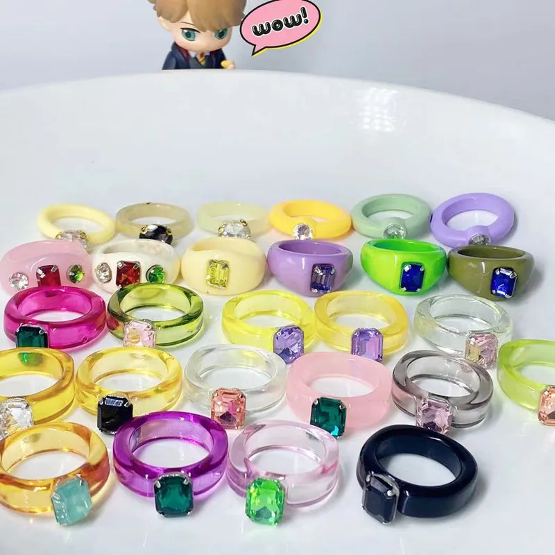 Jacoso Resin Rings Colorful Transparent Acrylic Rhinestone Crystal Irregular Rectangle Round Geometric Rings Set For Women Gifts
Jacoso Resin Rings Colorful Transparent Acrylic Rhinestone Crystal Irregular Rectangle Round Geometric Rings Set For Women Gifts
