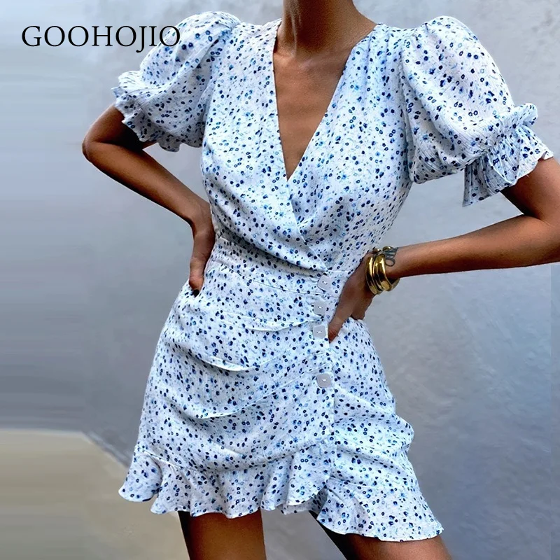 GOOHOJIO 2021 Spring Autumn Fashionable Women Puff Sleeve Dress Slim Print Dresses for Women Polka Dot Print V-neck Dress Women
GOOHOJIO 2021 Spring Autumn Fashionable Women Puff Sleeve Dress Slim Print Dresses for Women Polka Dot Print V-neck Dress Women