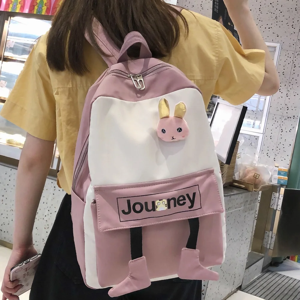 Милый студенческий Школьный Рюкзак Kawaii Женский нейлоновый рюкзак модная сумка