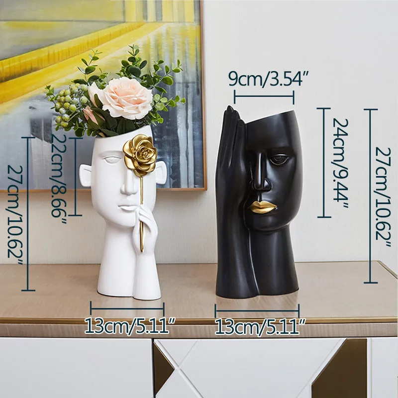Simplecity Modern Resin Couple Statue White & Balck Humen Sculpture Decoration Ornaments Artware Flower Arrangement Container
Simplecity Modern Resin Couple Statue White & Balck Humen Sculpture Decoration Ornaments Artware Flower Arrangement Container