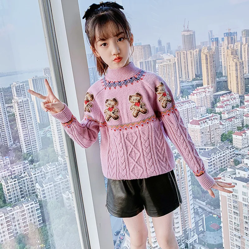 Girl Sweater Kids Baby Outwear Tops 2021 Retro Fleece Thicken Warm Winter Autumn Knitting Flexible Children Clothing
Girl Sweater Kids Baby Outwear Tops 2021 Retro Fleece Thicken Warm Winter Autumn Knitting Flexible Children Clothing