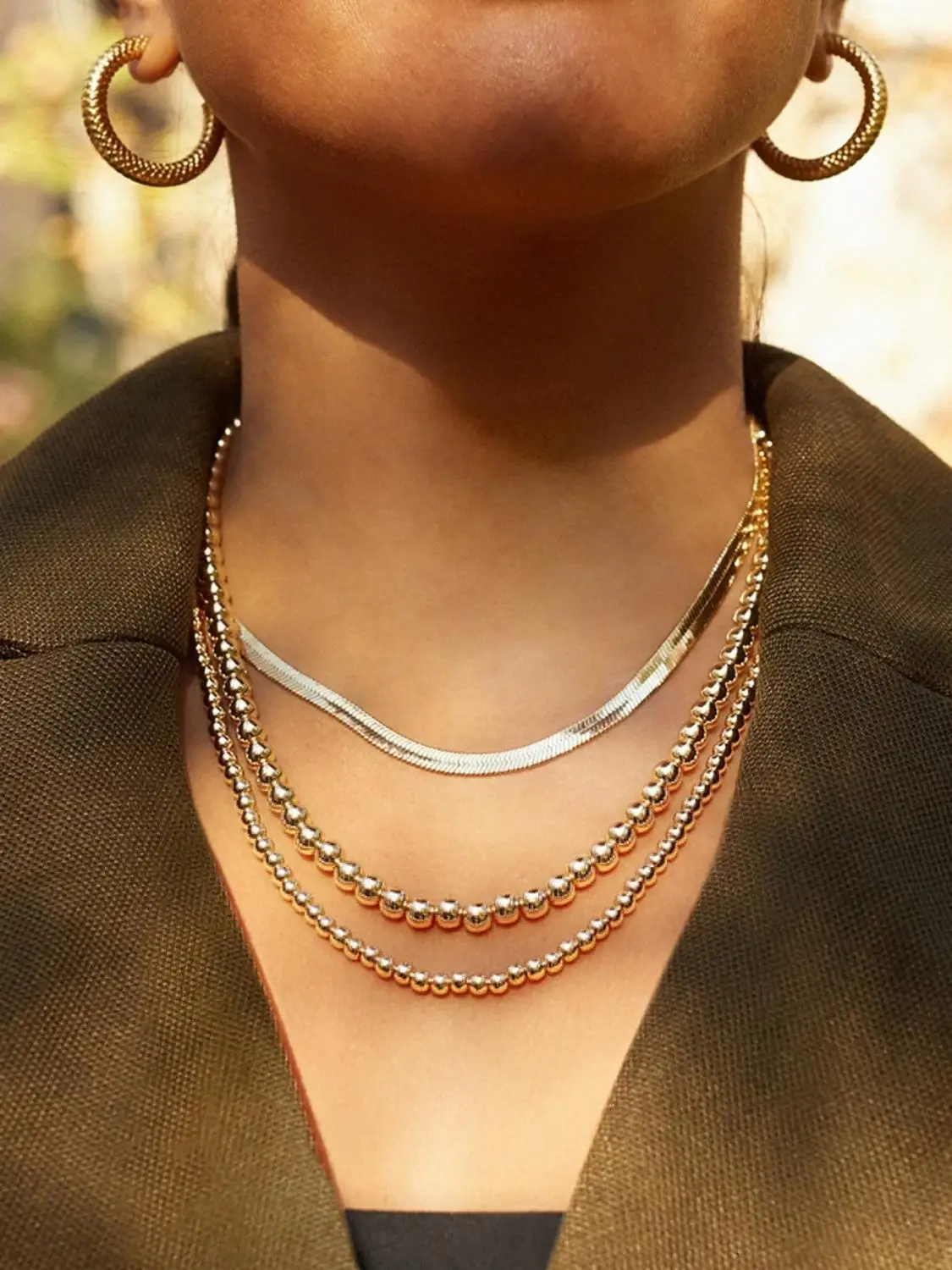 Fashion Gold Color Women Snake Bone Chain Necklace 40cm 45cm Flat Blade Choker Necklace For Women Collar Jewelry Valentines Gift
Fashion Gold Color Women Snake Bone Chain Necklace 40cm 45cm Flat Blade Choker Necklace For Women Collar Jewelry Valentines Gift