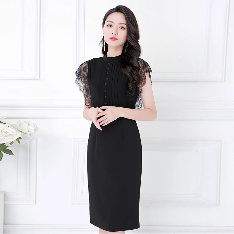 2021 Summer New Women's Fashion Party Vintage Elegant Button Pressed Pleated Decoration Lace Patchwork Black Casual Min Dress
2021 Summer New Women's Fashion Party Vintage Elegant Button Pressed Pleated Decoration Lace Patchwork Black Casual Min Dress