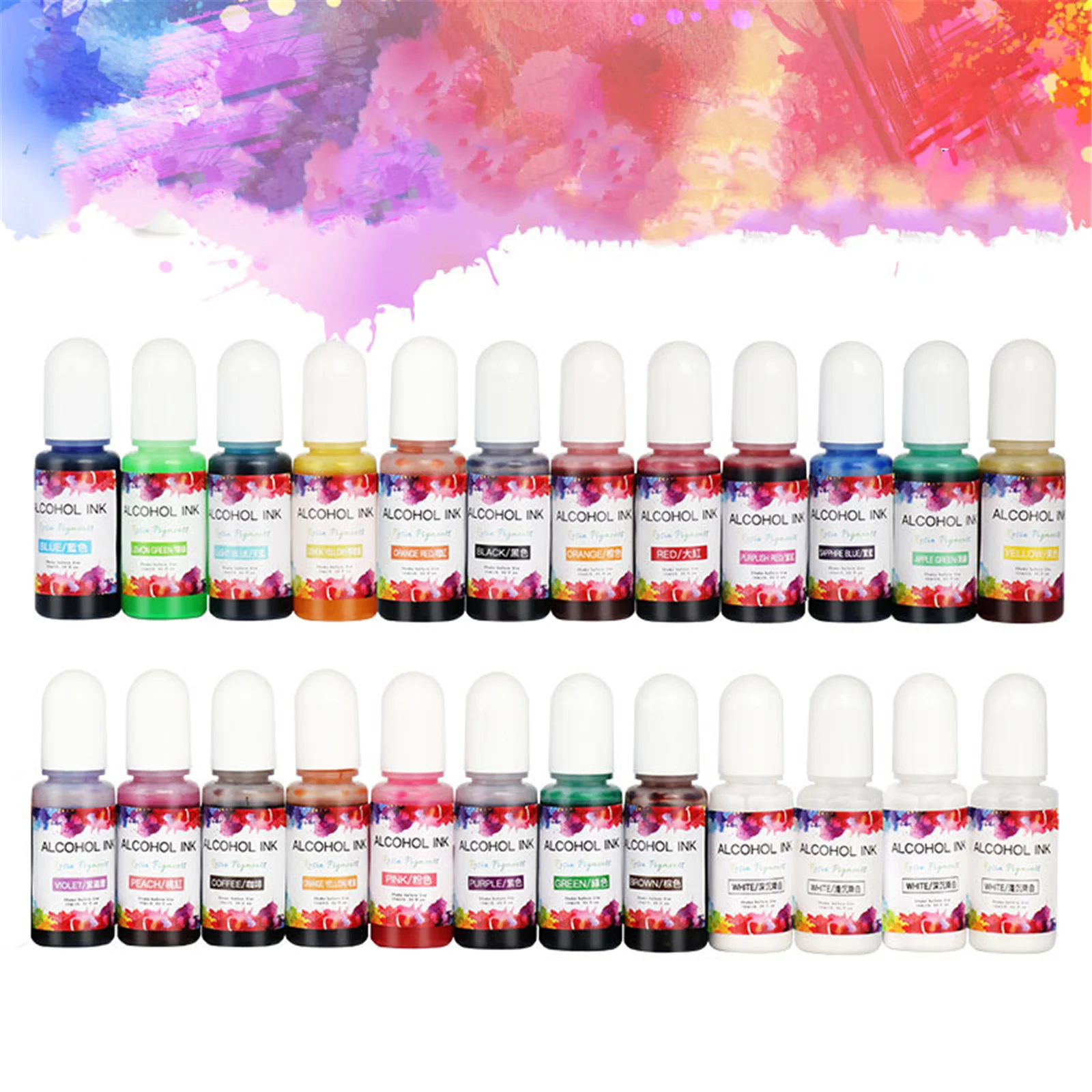 24 Bottles Bright Colors Ink Set Epoxy Paint Alcohol Paint Color Dye Ink Fluid Art Painting High Concentration Ink
24 Bottles Bright Colors Ink Set Epoxy Paint Alcohol Paint Color Dye Ink Fluid Art Painting High Concentration Ink