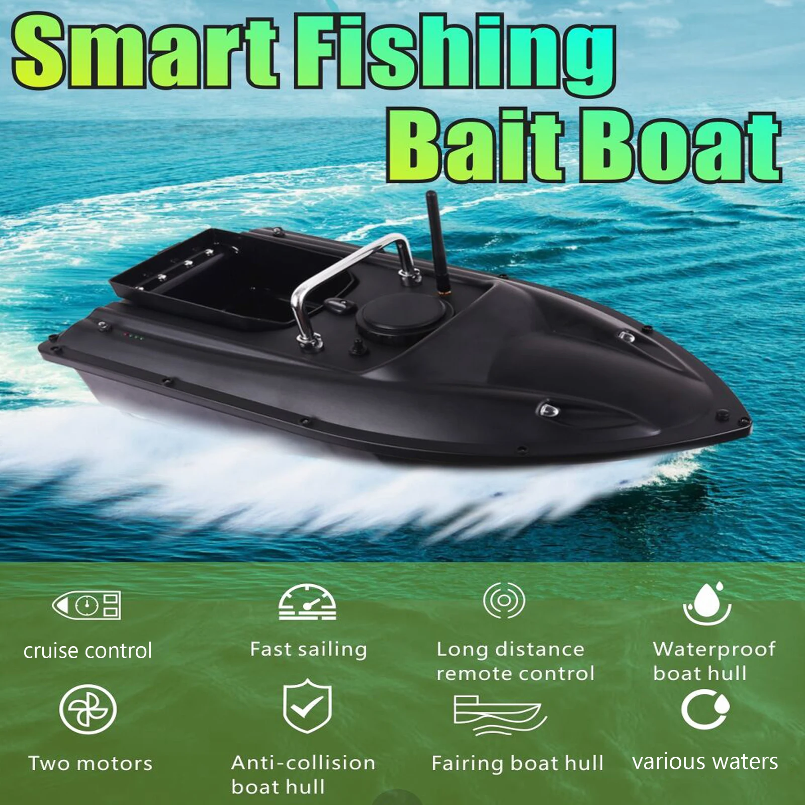 D13F RC Fish Bait Boat Fishing Boat 2kg Loading Tank 5.4km/h High Speed RC Fishing Bait Boat 500m Remote Control Single Tank
D13F RC Fish Bait Boat Fishing Boat 2kg Loading Tank 5.4km/h High Speed RC Fishing Bait Boat 500m Remote Control Single Tank