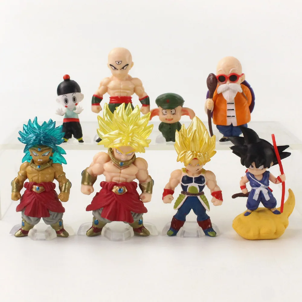 Экшн-фигурки из ПВХ 4-7 см 8 шт./лот Dragon Ball Z Broly Goku Мастер Роши репейник Вегета супер