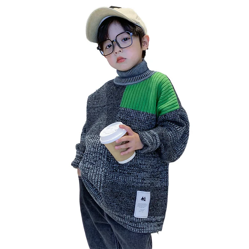 Новинка, осенние свитера с высоким воротником для маленьких мальчиков, свободная детская одежда на зиму, вязаный Повседневный пуловер в сти...
Новинка, осенние свитера с высоким воротником для маленьких мальчиков, свободная детская одежда на зиму, вязаный Повседневный пуловер в сти...