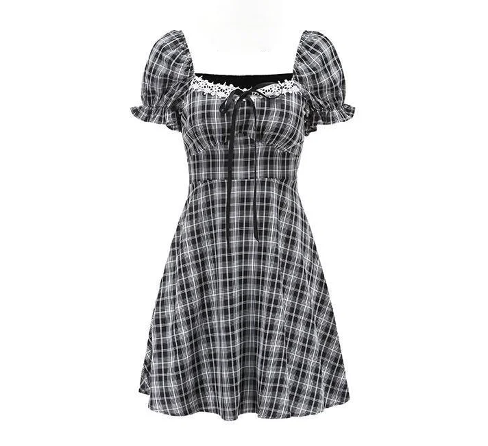 Puff Sleeve Plaid Sundress Woman Summer Grunge Dress 2021 Vintage Harajuku Mini Backless Sexy Square Collar Party Short Dresses
Puff Sleeve Plaid Sundress Woman Summer Grunge Dress 2021 Vintage Harajuku Mini Backless Sexy Square Collar Party Short Dresses
