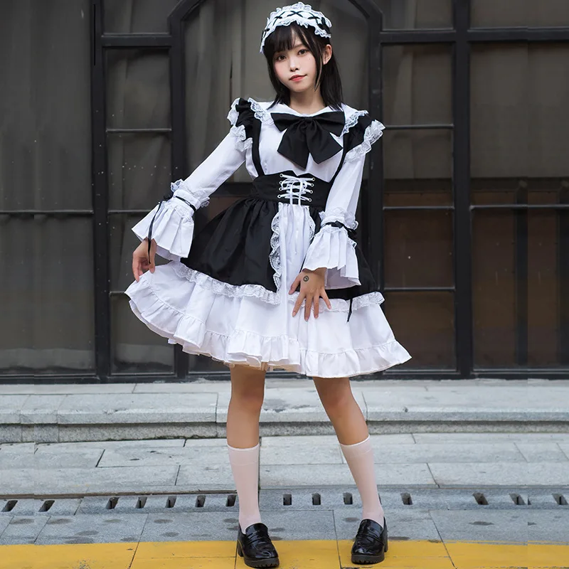 Men Women Maid Outfit Anime Sexy Black White Apron Dress Sweet Gothic Lolita Dresses Cosplay Costume
Men Women Maid Outfit Anime Sexy Black White Apron Dress Sweet Gothic Lolita Dresses Cosplay Costume