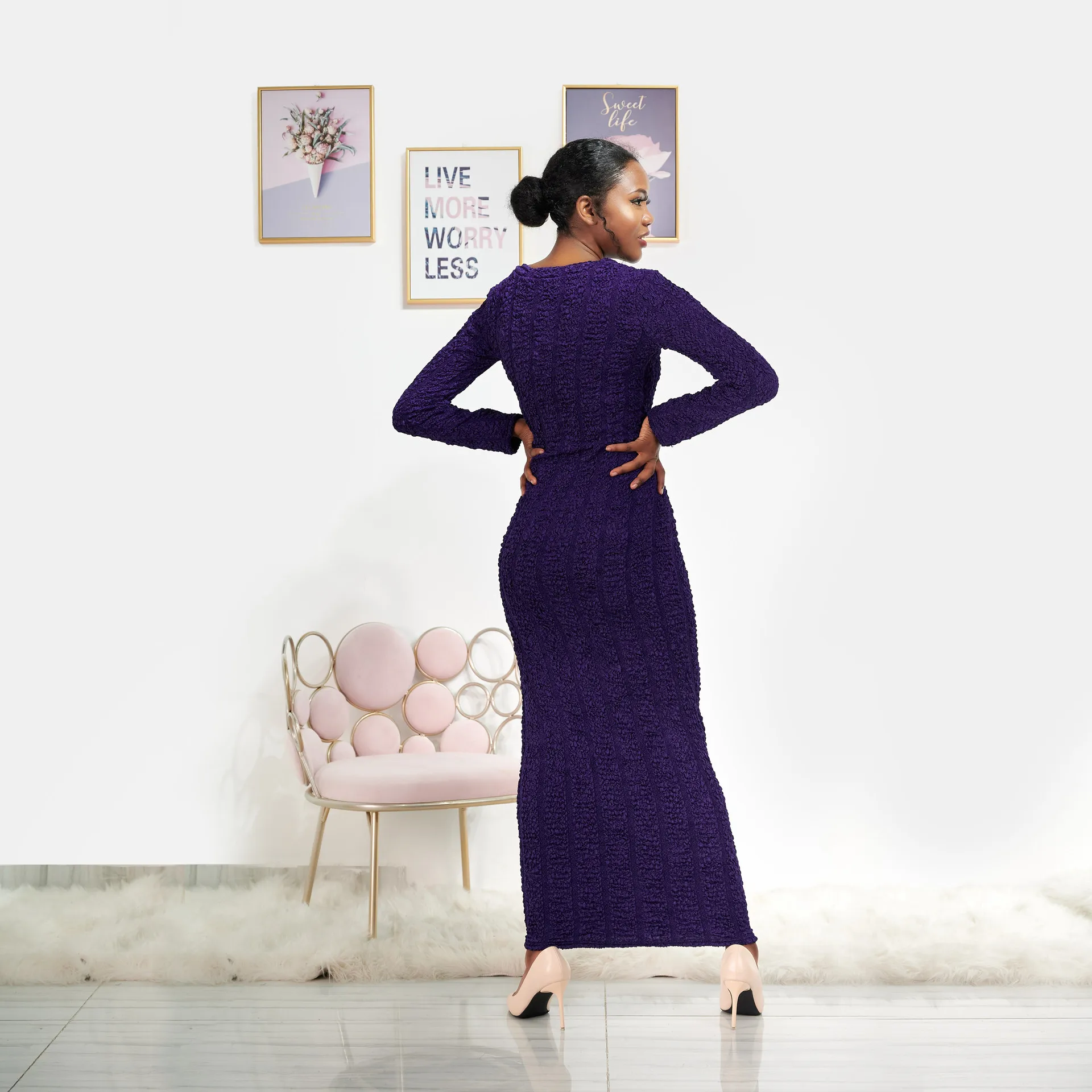 WEPBEL Women Musmlim Dress Simple Base Dress Super Stretch Slim Fit Bottoming Arab Dubai Robe Long Sleeve O-neck Dresses
WEPBEL Women Musmlim Dress Simple Base Dress Super Stretch Slim Fit Bottoming Arab Dubai Robe Long Sleeve O-neck Dresses