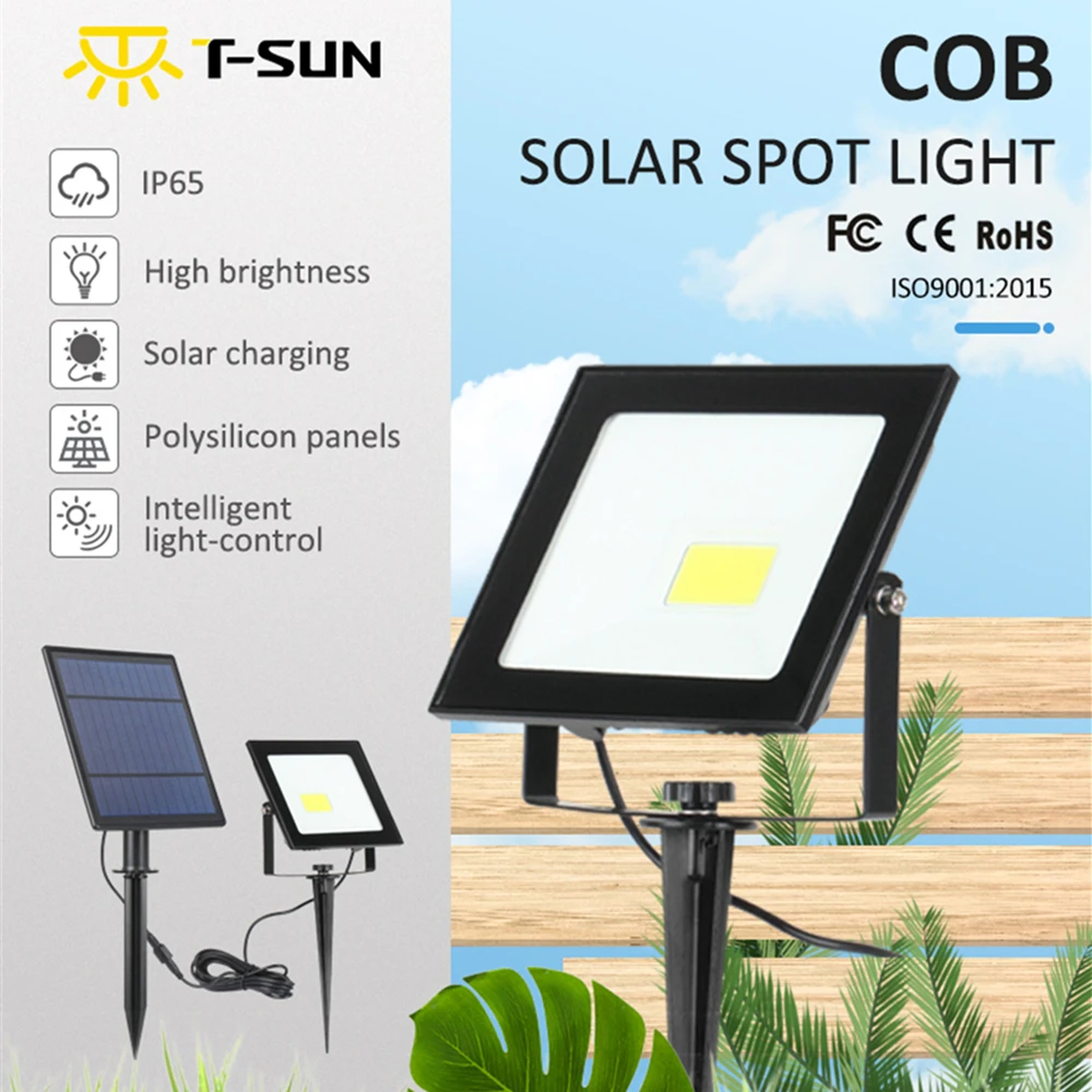 T-SUN COB Solar Light Outdoor IP65 Waterproof Solar Wall Light Adjustable Super Bright Solar Lamp For Garden Street Decoration
T-SUN COB Solar Light Outdoor IP65 Waterproof Solar Wall Light Adjustable Super Bright Solar Lamp For Garden Street Decoration