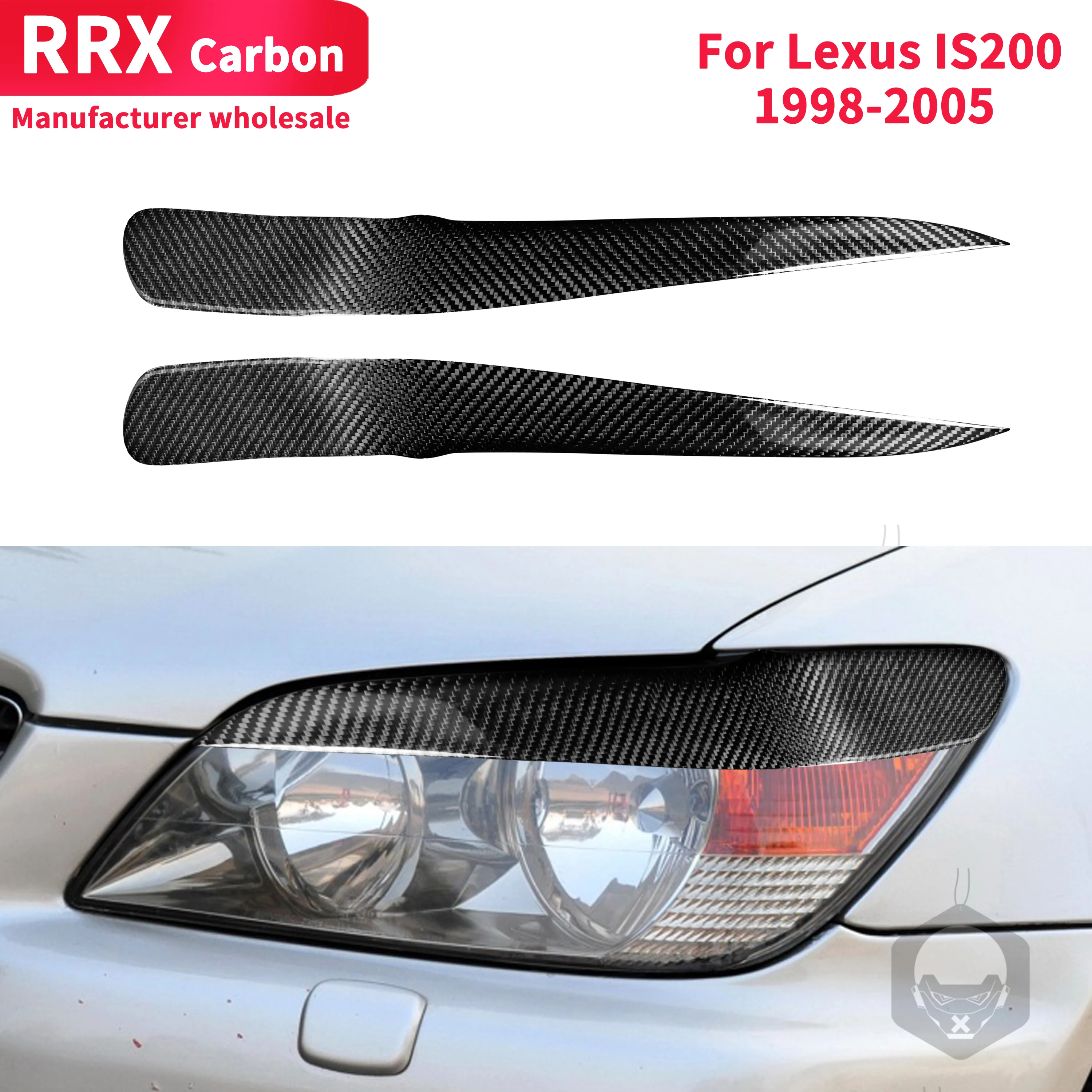 For Lexus IS200 1998-2005 1Pair Headlights Eyebrow Eyelids Trim Cover Stickers Real Carbon Fiber Paste Style Black Accessories
For Lexus IS200 1998-2005 1Pair Headlights Eyebrow Eyelids Trim Cover Stickers Real Carbon Fiber Paste Style Black Accessories
