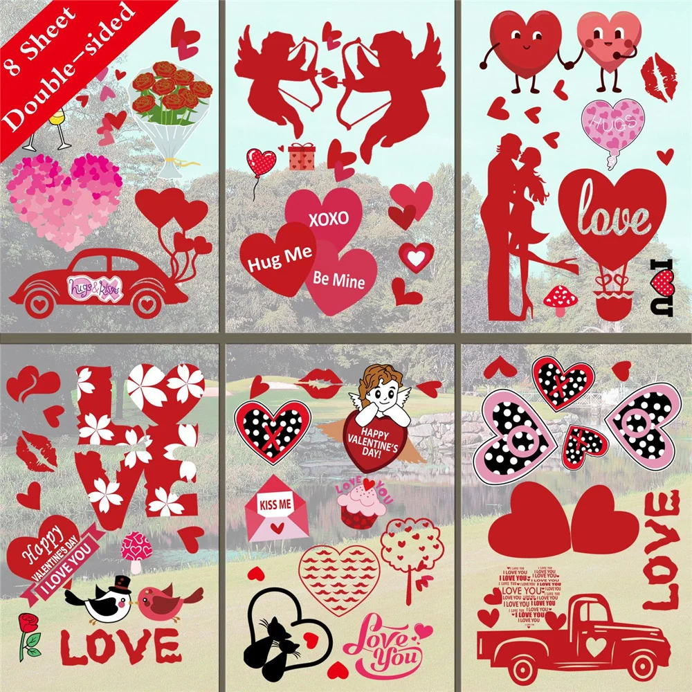 8pcs/set Valentine's Day Static Stickers Window Glass Fridge Stickers Valentine Decorations Romantic Art Decals Stickers
8pcs/set Valentine's Day Static Stickers Window Glass Fridge Stickers Valentine Decorations Romantic Art Decals Stickers