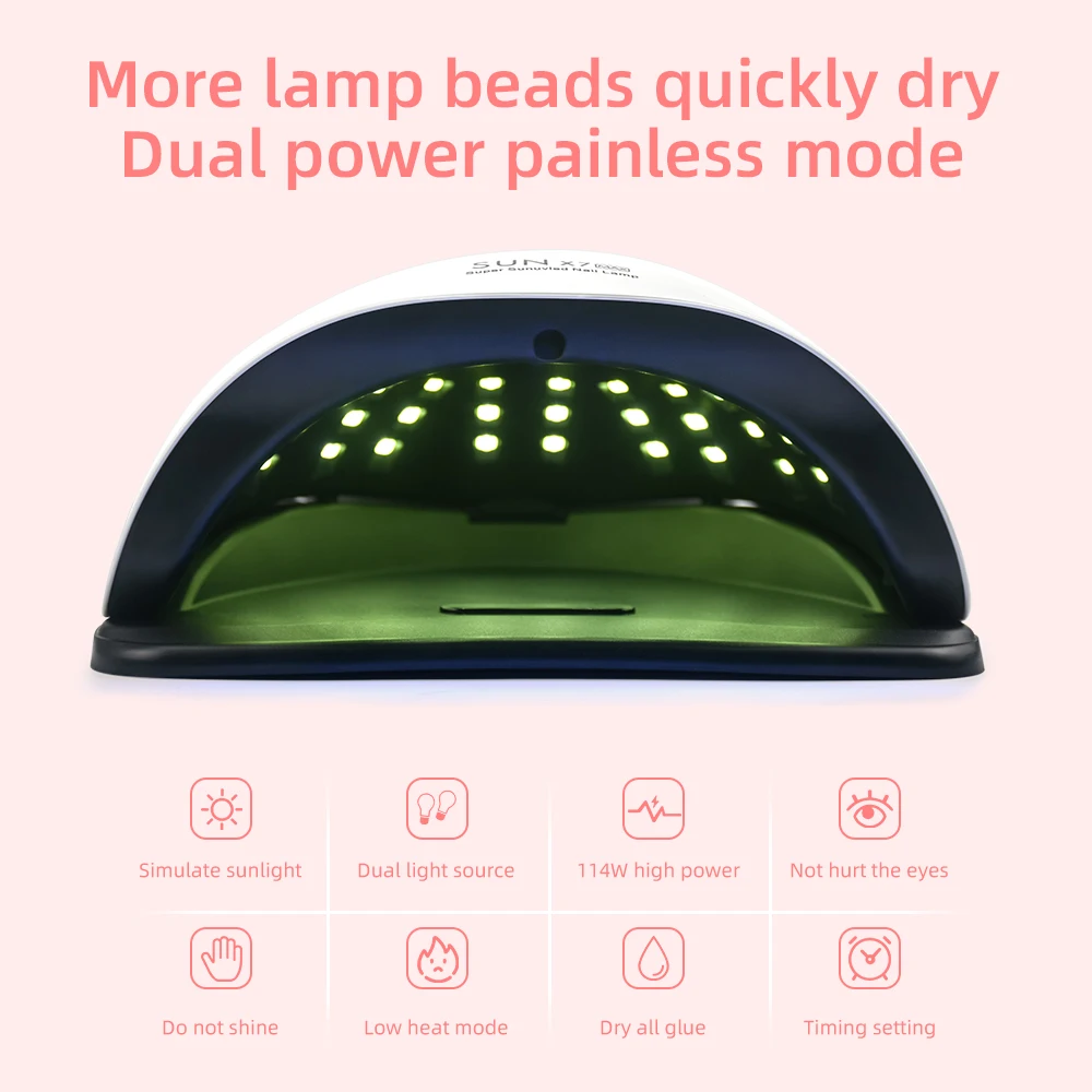 UV Lamp 114W LED Nail Lamp For Manicure 57 Pcs Led Beads Curing Nail Gel Polish Nail Dryer For Curing Nail Gel Nail File Tool 
UV Lamp 114W LED Nail Lamp For Manicure 57 Pcs Led Beads Curing Nail Gel Polish Nail Dryer For Curing Nail Gel Nail File Tool