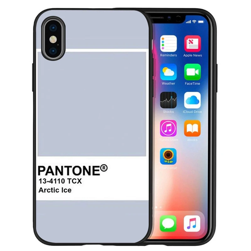 Черный силиконовый чехол Pantone для iPhone 12 XR XS Max 5 5S SE 2020 6 6S PLUS 7 8 X 11Pro 11 | Мобильные