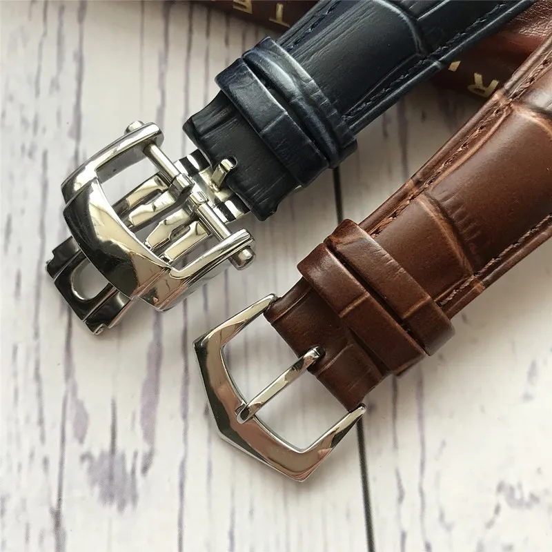Ремешок кожаный с пряжкой для часов черный коричневый синий браслет Patek Philips Nautilus