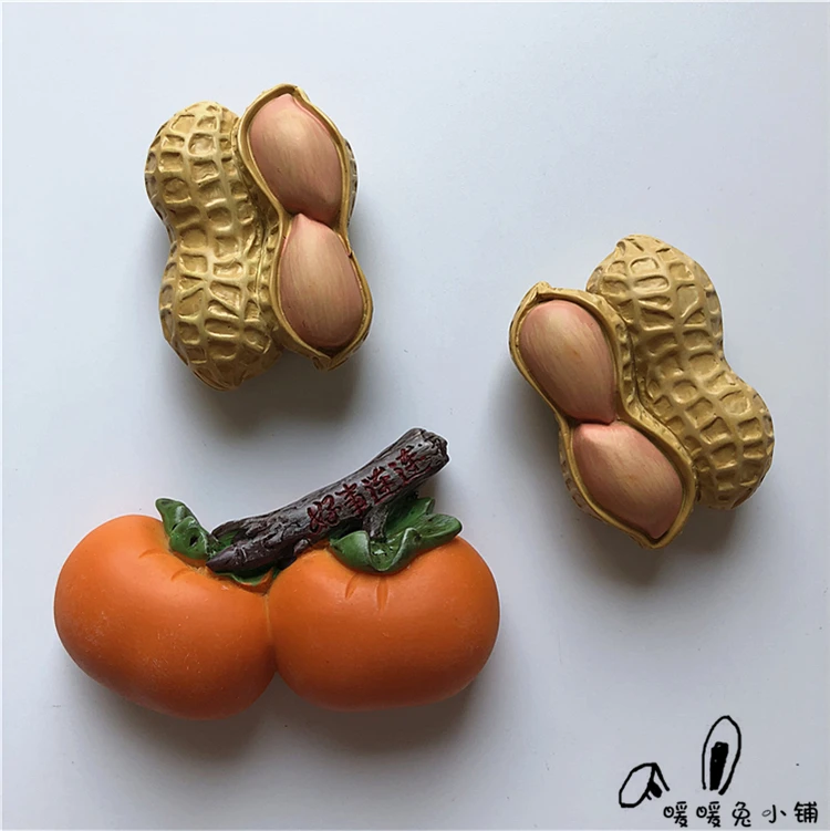 Persimmon peanut good things happen again and again resin refrigerator magnets three-dimensional magnetic stickers
Persimmon peanut good things happen again and again resin refrigerator magnets three-dimensional magnetic stickers
