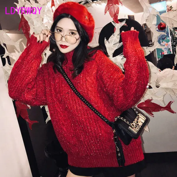 sweater Office Lady Regular 2021Net red sweater women loose and lazy Korean style high collar mid-length micro hollow red
sweater Office Lady Regular 2021Net red sweater women loose and lazy Korean style high collar mid-length micro hollow red