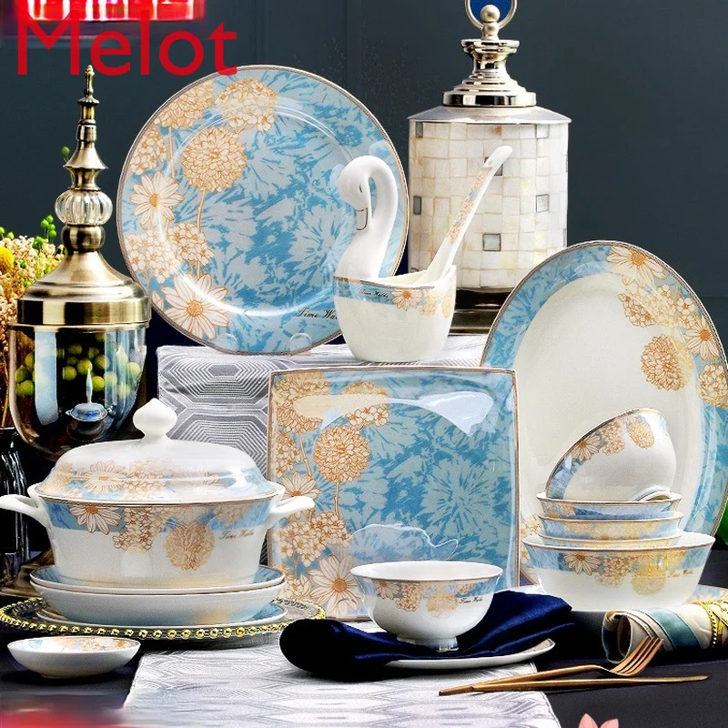 High-End Bowl Set Household Chinese Bone Porcelain Tableware European Ceramic Pot Bowl Chopsticks Combination
High-End Bowl Set Household Chinese Bone Porcelain Tableware European Ceramic Pot Bowl Chopsticks Combination