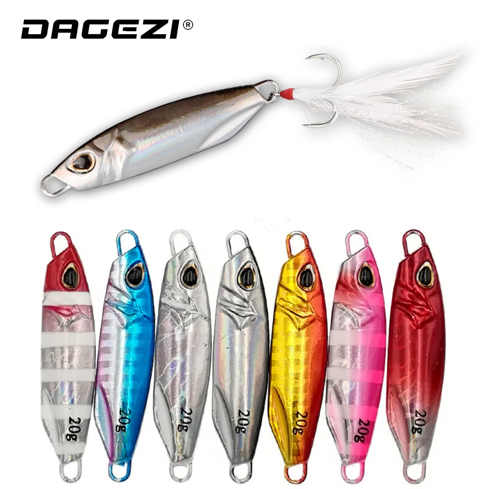 DAGEZI Metal Saltwater Jigging lead head hard bait 10g/15g/20g/30g Laser Body Sinking Bait Hard Spoon Lure Crap Fishing Tackle
DAGEZI Metal Saltwater Jigging lead head hard bait 10g/15g/20g/30g Laser Body Sinking Bait Hard Spoon Lure Crap Fishing Tackle