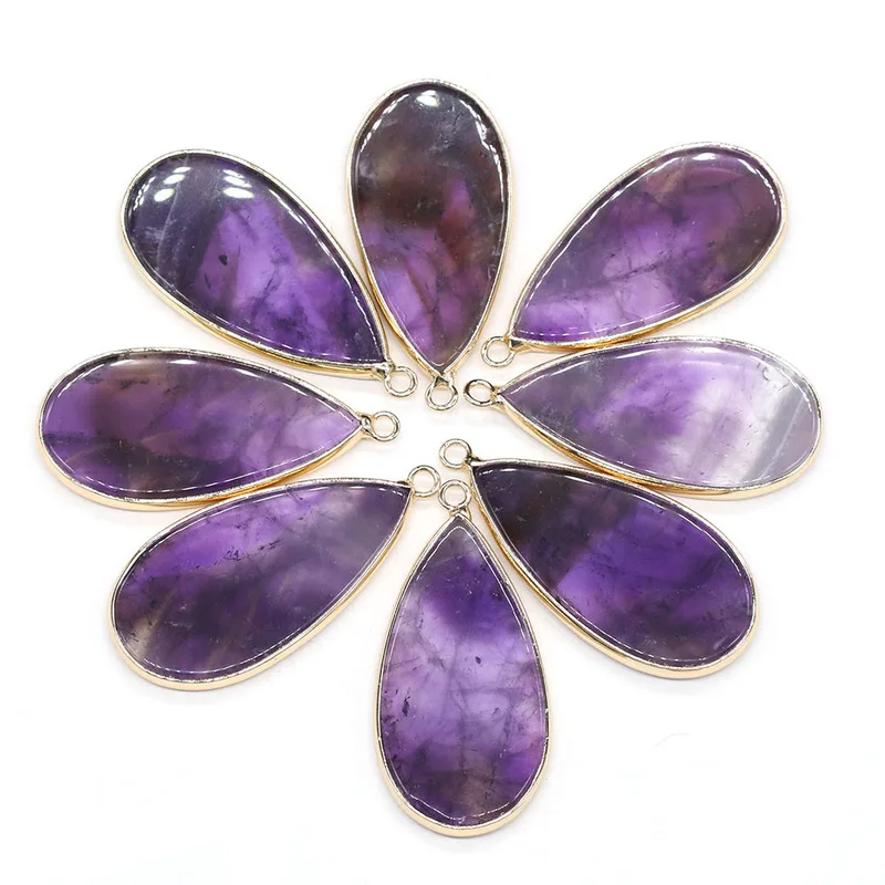 Natural stone pendant drop type Purple quartzs plated pendant necklace for DIY jewelry best birthday gift size 20x45mm
Natural stone pendant drop type Purple quartzs plated pendant necklace for DIY jewelry best birthday gift size 20x45mm
