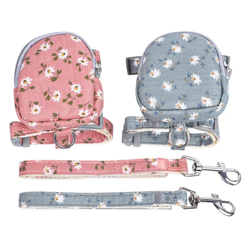 Cat Harness Bag with Cute Flowers Adjustable Leash Set Floral Small Fresh Anti Break Off Comfort Chest Back Pet Traction Rope
Cat Harness Bag with Cute Flowers Adjustable Leash Set Floral Small Fresh Anti Break Off Comfort Chest Back Pet Traction Rope