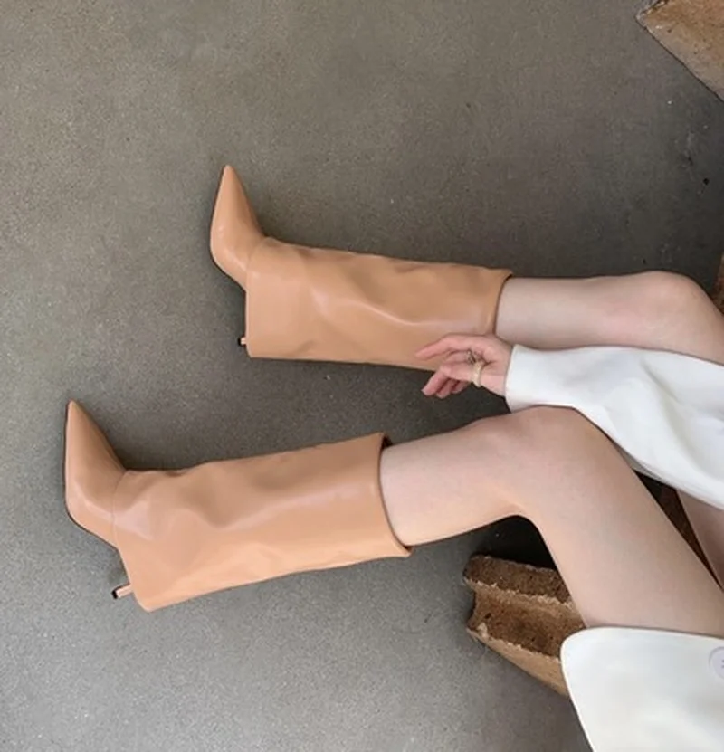 Pointed Toe Knee Boots Women Knight Booties Black White Beige Thin High Heels Slip On Winter Autumn Booties Party Pumps Size 39
Pointed Toe Knee Boots Women Knight Booties Black White Beige Thin High Heels Slip On Winter Autumn Booties Party Pumps Size 39