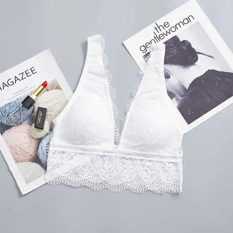Bra Women Bralette Deep-V Breathable Sexy Lace Padded Solid Color Lingerie Wire Free Jacquard Bra brasier mujer
Bra Women Bralette Deep-V Breathable Sexy Lace Padded Solid Color Lingerie Wire Free Jacquard Bra brasier mujer