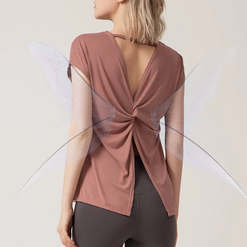 Sexy Short Sleeve Yoga Blouse Women Loose Quick Dry Running Sports Top Naked-feel Fabric Workout Elastic Gym Fitness T-shirt
Sexy Short Sleeve Yoga Blouse Women Loose Quick Dry Running Sports Top Naked-feel Fabric Workout Elastic Gym Fitness T-shirt
