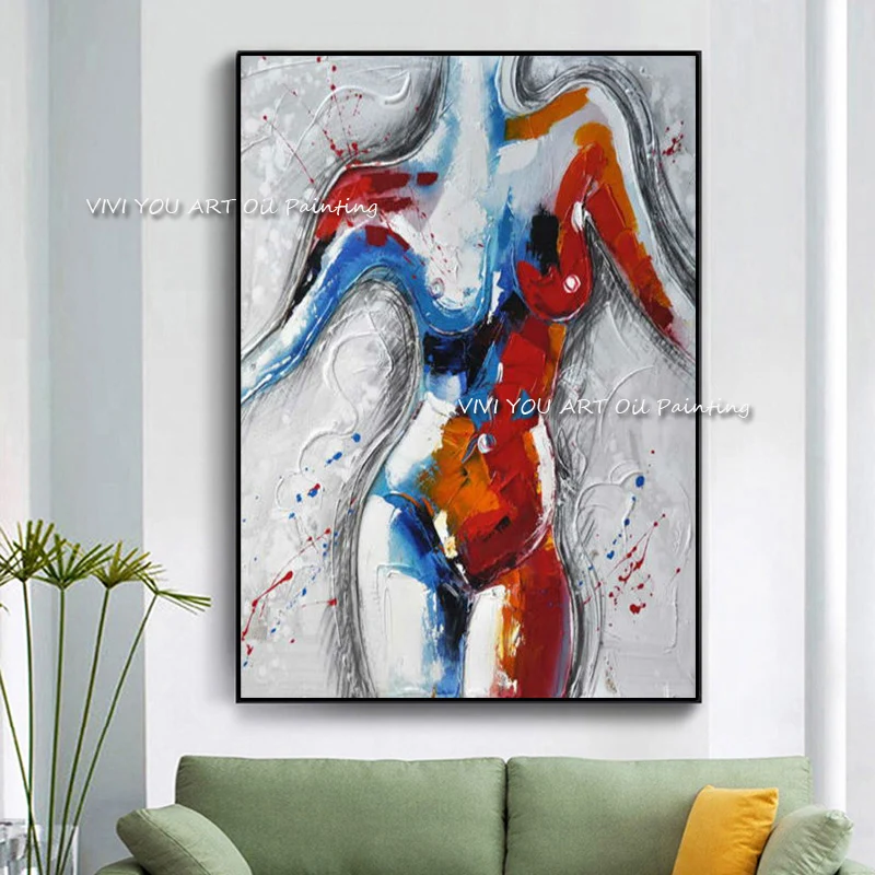 

The Girl Nude Woman People Colorful New Abstract Handmade Oil Painting On Canvas Wall Art Picture for Home Living Room Decor